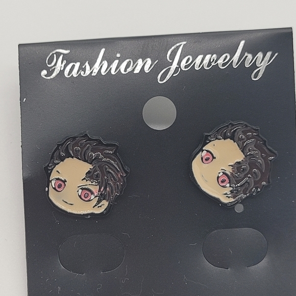 New Japan Anime Demon Slayer Stud Earring set of 3 - Picture 4 of 5